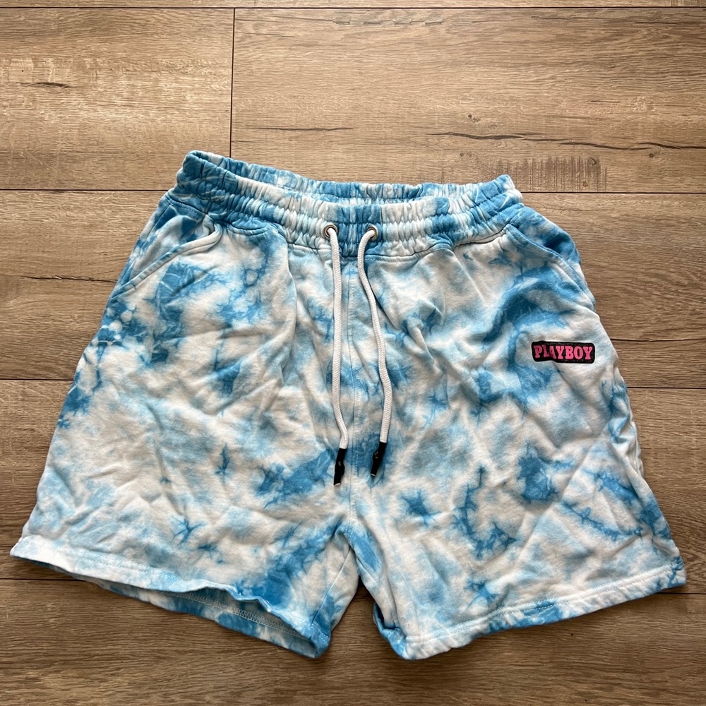 Missguided Blue Tie-Dye Athletic Shorts